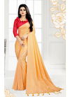 YELLOW COLOUR DESIGNER CHEX ART SILK PARTY WEAR SAREE 605
